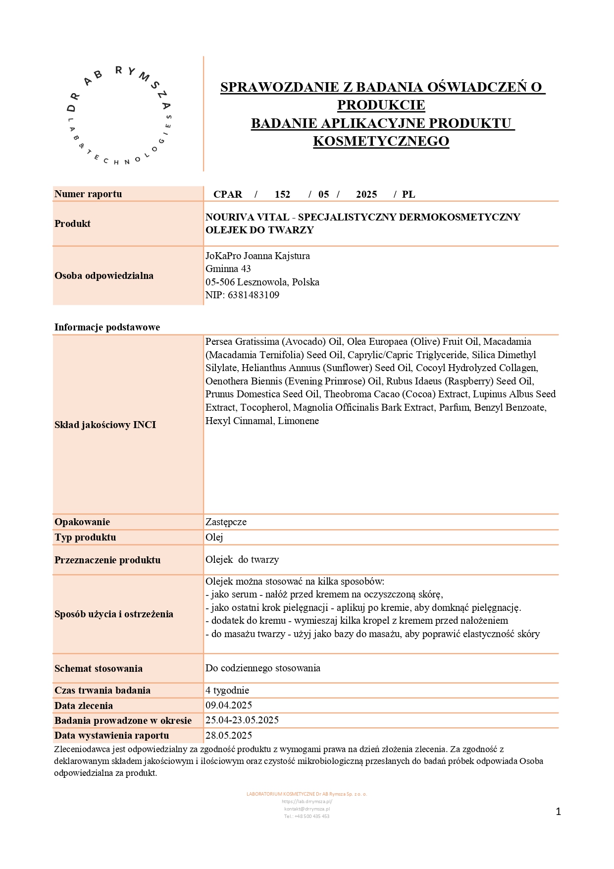 CPAR_152_05_2025_PL_JoKaPro_NOURIVA VITAL - SPECJALISTYCZNY DERMOKOSMETYCZNY OLEJEK DO TWARZY_page-0001
