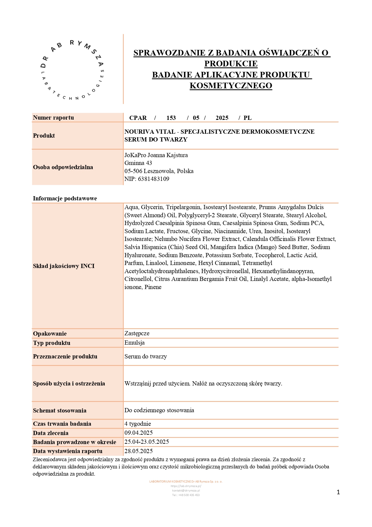 CPAR_153_05_2025_PL_JoKaPro_NOURIVA VITAL - SPECJALISTYCZNE DERMOKOSMETYCZNE SERUM DO TWARZY_page-0001