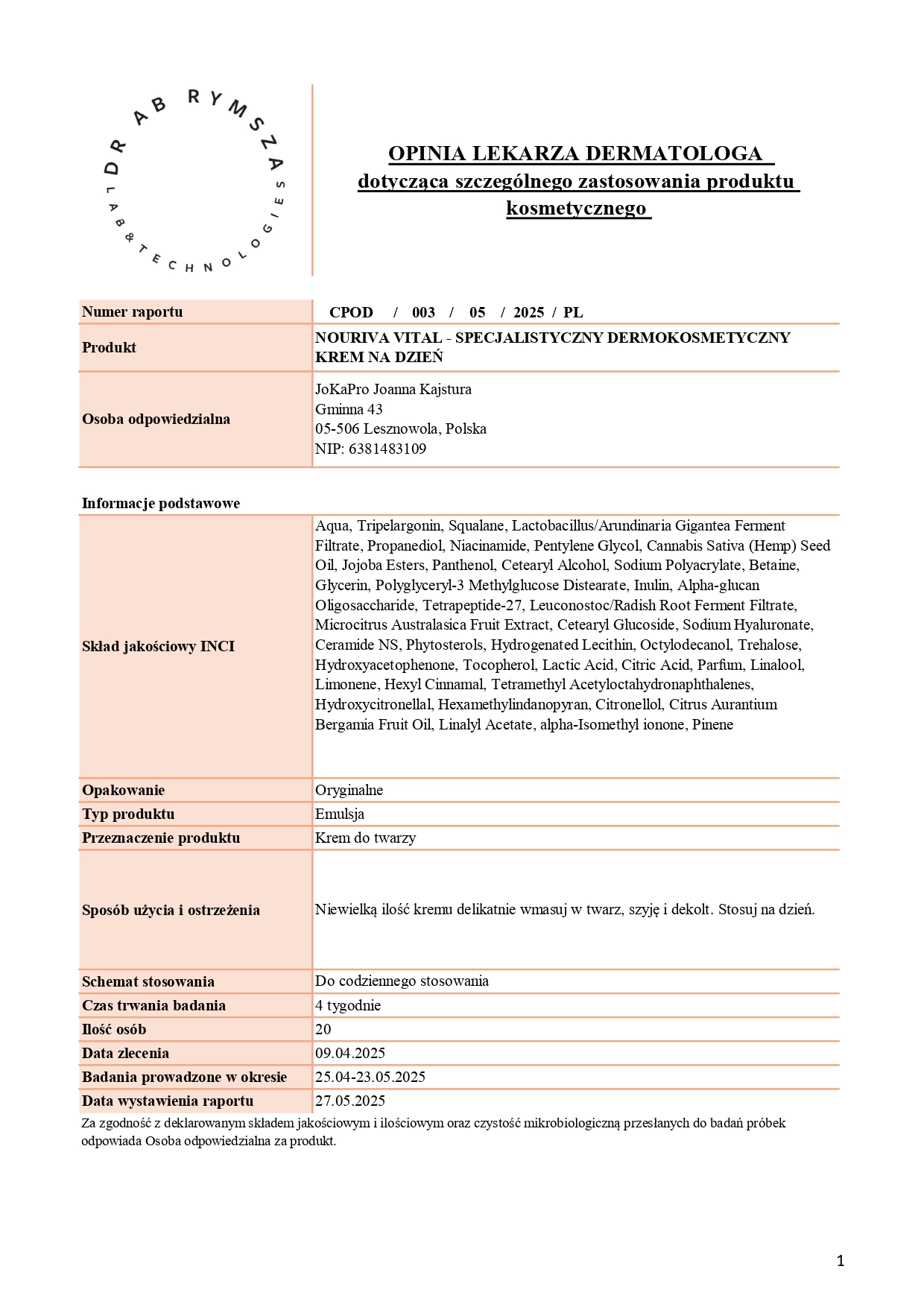 CPOD_003_05_2025_PL_JOKAPRO_NOURIVA VITAL - SPECJALISTYCZNY DERMOKOSMETYCZNY KREM NA DZIEŃ_page-0001