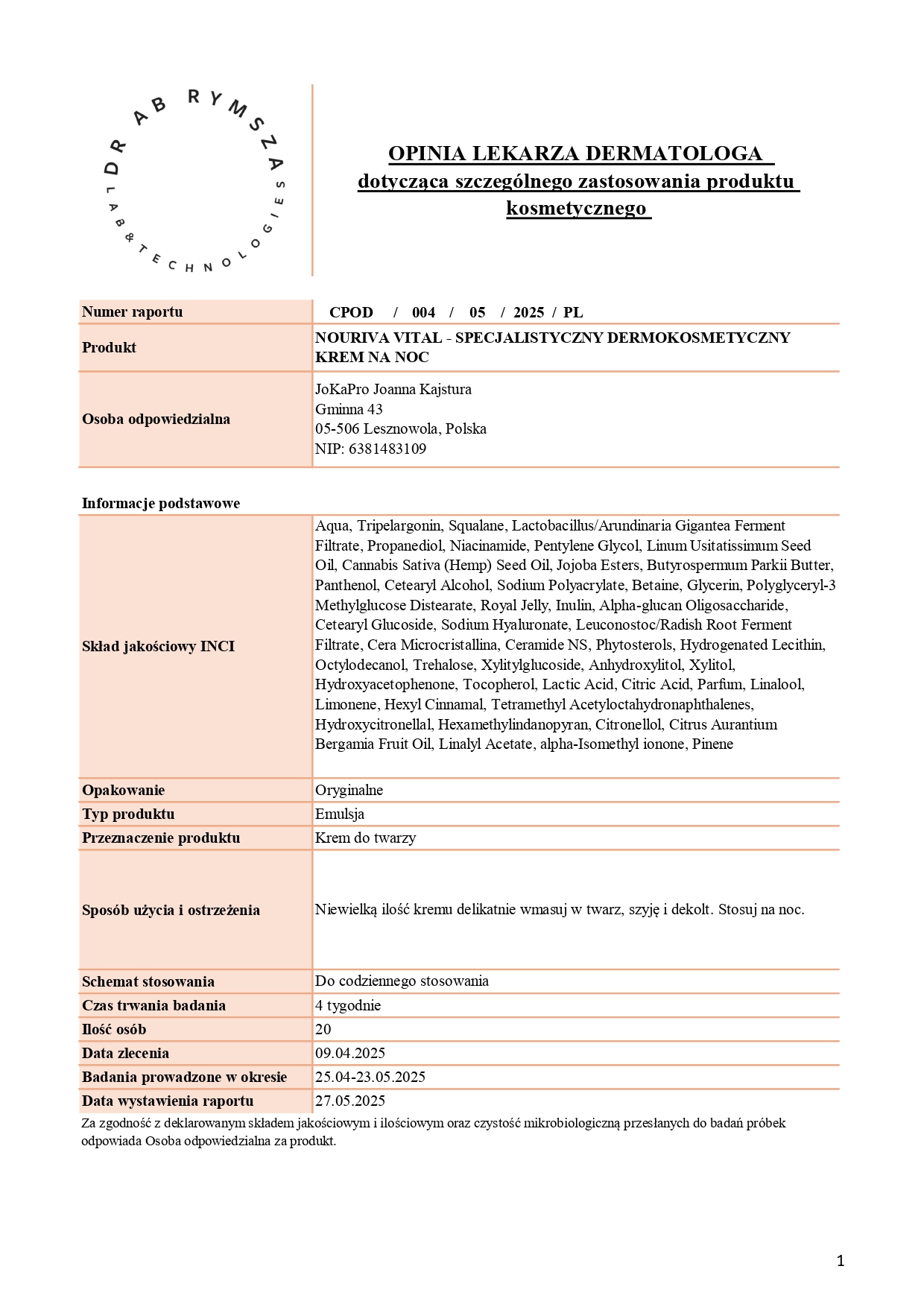 CPOD_004_05_2025_PL_JOKAPRO_NOURIVA VITAL - SPECJALISTYCZNY DERMOKOSMETYCZNY KREM NA NOC_page-0001